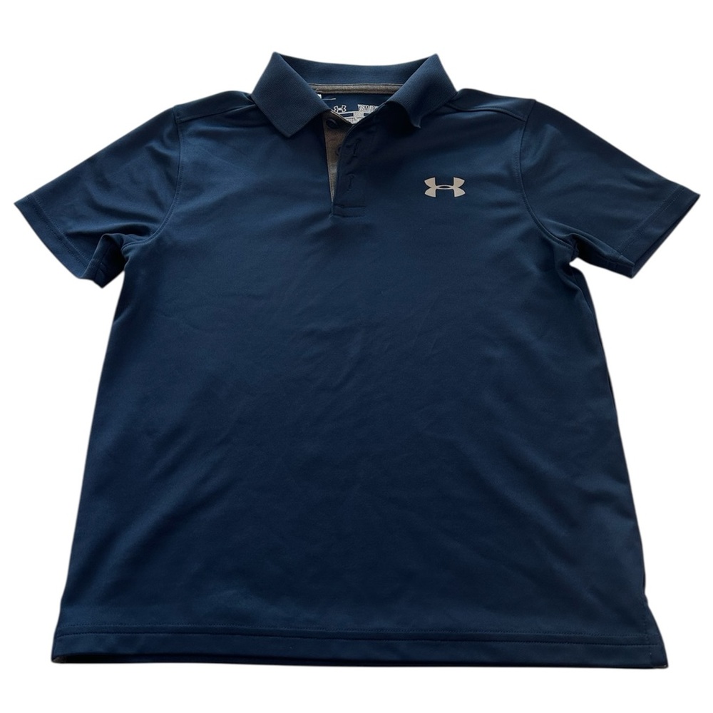 Under Armour Polo Shirt Performance Navy Youth Boys Size Medium